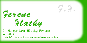 ferenc hlatky business card